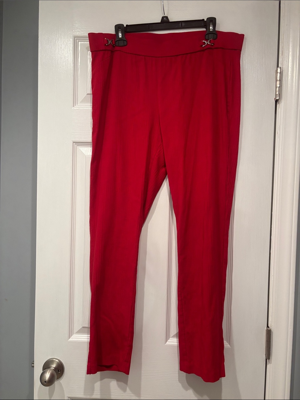 Rafaella Bright Red Pull-On Skinny Pants